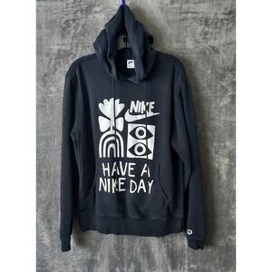 Nike Have A Nike‎ Day Men's French Terry Pullover Hoodie Medium Black DQ4171